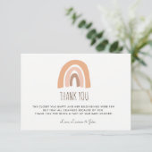 Earthy Pastel Rainbow Baby shower Dank u kaarten (Staand voorkant)