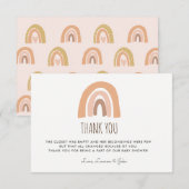 Earthy Pastel Rainbow Baby shower Dank u kaarten (Voorkant / Achterkant)