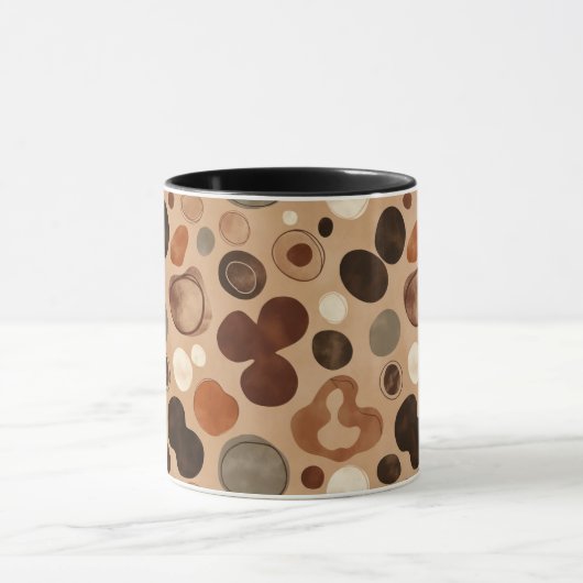 Earthy Pebble Pattern Mug – Warm Stone Dots (Centre)