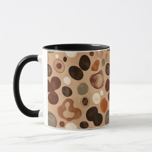 Earthy Pebble Pattern Mug – Warm Stone Dots (Gauche)