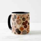Earthy Pebble Pattern Mug – Warm Stone Dots (Devant gauche)