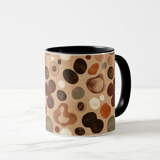 Earthy Pebble Pattern Mug – Warm Stone Dots (Devant droit)