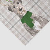 Earthy Plaid en Irish Wolfhound Hondenkerst Tissuepapier (Detail)