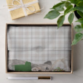 Earthy Plaid en Irish Wolfhound Hondenkerst Tissuepapier (Geschenk)