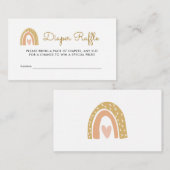 Earthy Rainbow Baby shower Luier Raffle Tickets Informatiekaartje (Voorkant / Achterkant)