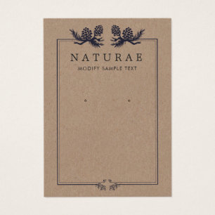 Earthy Rustic Kraft Pine Cones Visitekaartje