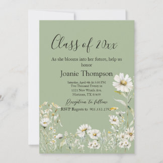 Earthy Sage & Botanical Greenery Graduation Kaart