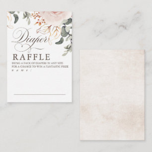 Earthy Shade Flowers Diaper Raffle Game Tickets Informatiekaartje