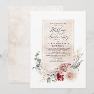 Earthy Shade Flowers Elegant Wedding Jubileum Kaart