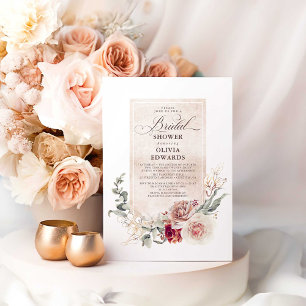 Earthy Shades Flowers Boho Elegant Vrijgezellenfee Kaart
