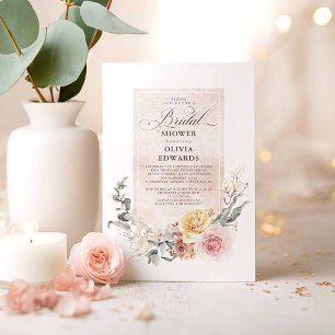 Earthy Shades Flowers Boho Elegant Vrijgezellenfee Kaart