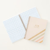 Earthy Stripes | Boho Chic Personalized Monogram Notitieboek (Binnen)