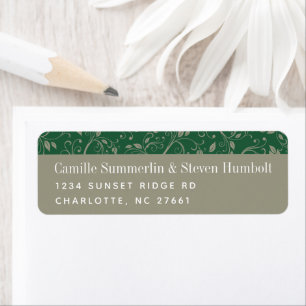 Earthy Swirly Vines Return Address Label