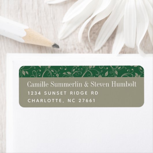 Earthy Swirly Vines Return Address Label (Insitu)