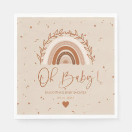 Earthy Terracotta Boho Rainbow Table Napkins Servet