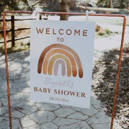Earthy Tone Boho Rainbow Baby shower Welkom Poster