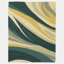 Earthy Tones Abstract Swirl Design Fleece Deken