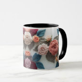 Earthy Tones Knitted Rose Combo Mug | Rustic Wool  Mok (Voorkant rechts)