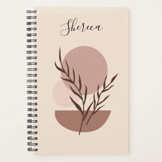 Earthy Trendy Abstract Boho Personalized Planner (Voorkant)