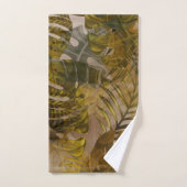 Earthy Tropical Leaves Patroon Bad Handdoek (Handdoek)
