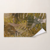Earthy Tropical Leaves Patroon Bad Handdoek (Handdoek)