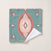 Earthy Warm Geometric Boho Pattern Bath Towel Set Bad Handdoek (Wasdoekje)