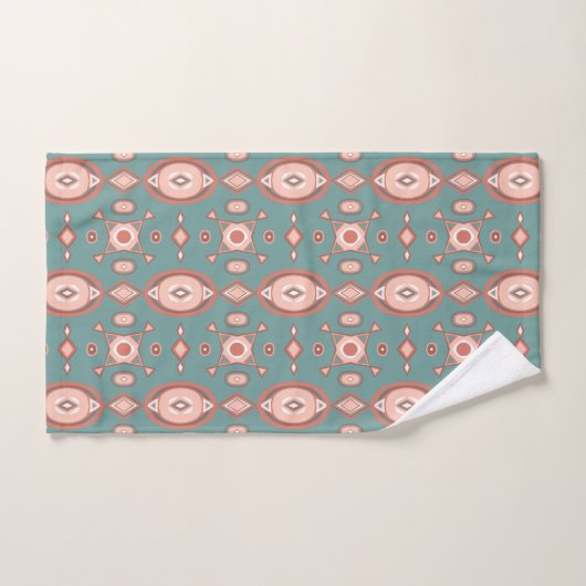 Earthy Warm Geometric Boho Pattern Bath Towel Set Bad Handdoek (Handdoek)
