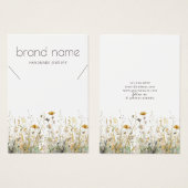 Earthy Watercolor Wildflowers Necklace Display  (Devant & derrière)