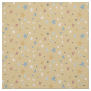 Earthy Yellow Scattered Stars Gold Baby Nursery Stof