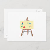 Easel en schilderen briefkaart (Voorkant / Achterkant)