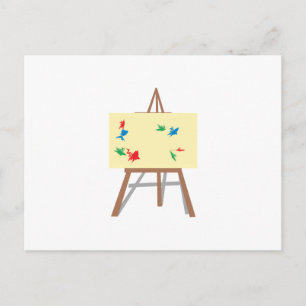Easel en schilderen briefkaart