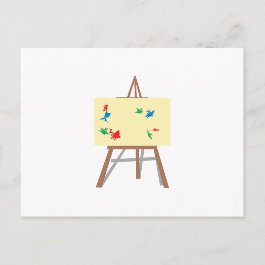 Easel en schilderen briefkaart (Voorkant)