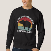 Easily Distracted By Capybara Retro Capybara Trui (Voorkant)
