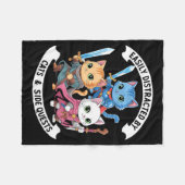 Easily Distracted By Cats & Side Quests Funny Fleece Deken (Voorkant (Horizontaal))