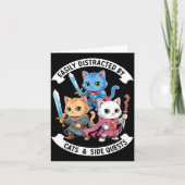 Easily Distracted By Cats &amp; Side Quests Funny  Kaart (Voorkant)