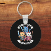 Easily Distracted By Cats &amp; Side Quests Funny  Sleutelhanger (Voorkant)