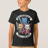 Easily Distracted By Cats & Side Quests Funny T-shirt (Voorkant)