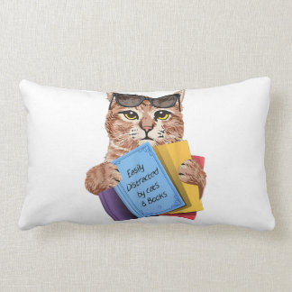 Easily Distracted By Cats _ Books Cat Book Cute Kussen