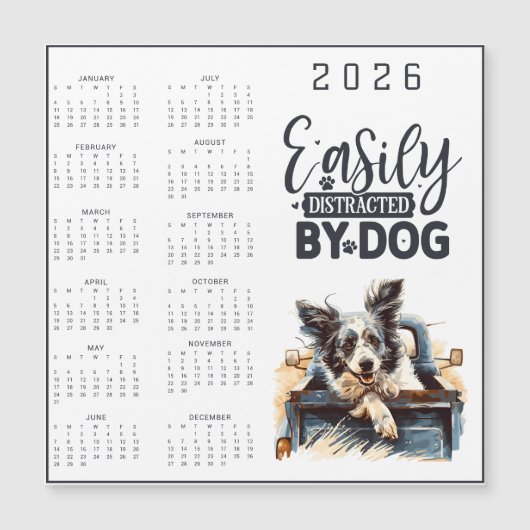 Easily Distracted By Dog Calendar (Voorkant)