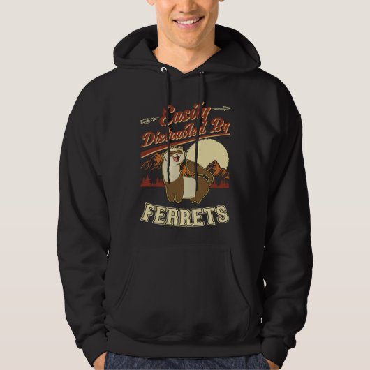Easily distracted by Ferrets  1 Hoodie (Voorkant)
