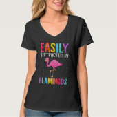 Easily Distracted By Flamingos  Flamingo T-shirt (Voorkant)