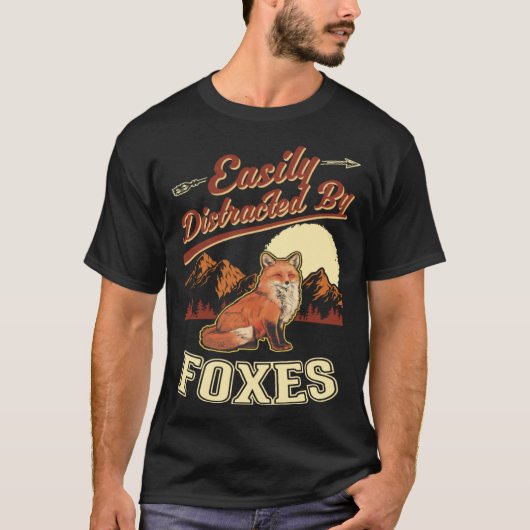Easily distracted by Foxes T-shirt (Voorkant)