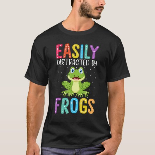 Easily Distracted By Frogs Frog T-shirt (Voorkant)