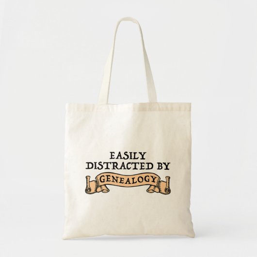 Easily Distracted By Genealogy Tote Bag (Voorkant)