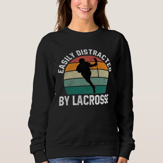 Easily Distracted By Lacrosse  Coach Player Sports Trui (Voorkant)
