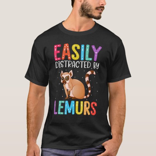 Easily Distracted By Lemurs  Lemur T-shirt (Voorkant)
