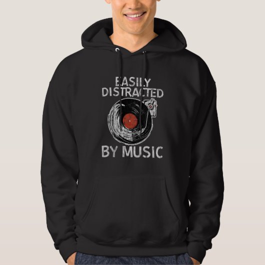 Easily Distracted By Music Hoodie (Voorkant)