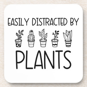 Easily Distracted by Plants Coaster Set Bier Onderzetter