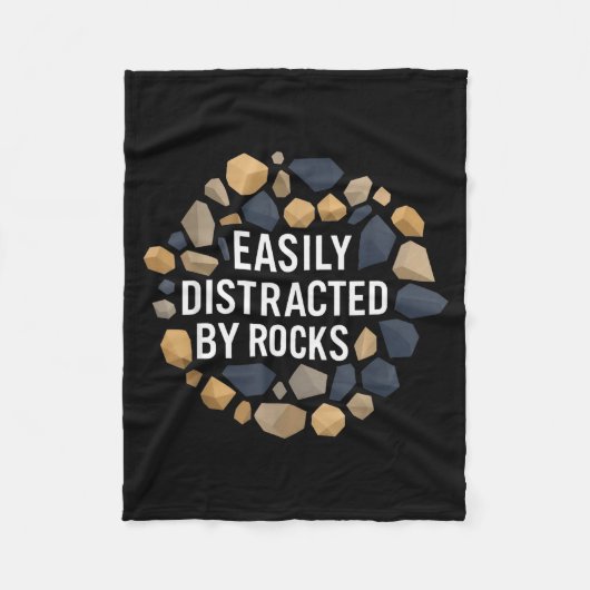 Easily Distracted By Rocks Funny Geology Rock Coll Fleece Deken (Voorkant)
