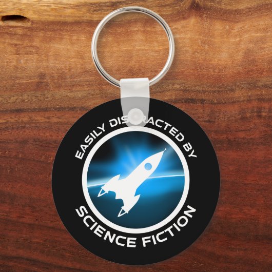 Easily Distracted By Science Fiction Sleutelhanger (Voorkant)
